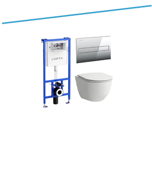 WC-setit piilotetulla kehyksellä